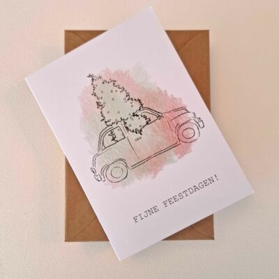 Wenskaart Feestdagen Auto